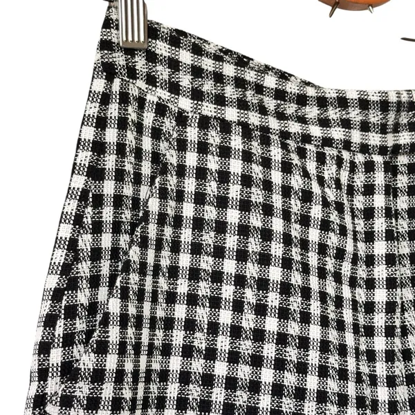 NWT ZARA Gingham straight leg Black and White Checkered Pants M - Image 8