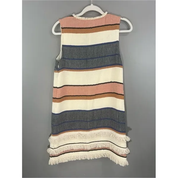 Holding Horses Dress Women 4 Multicolor Great Striped Fringe Boho Shift OB545952 - Image 7