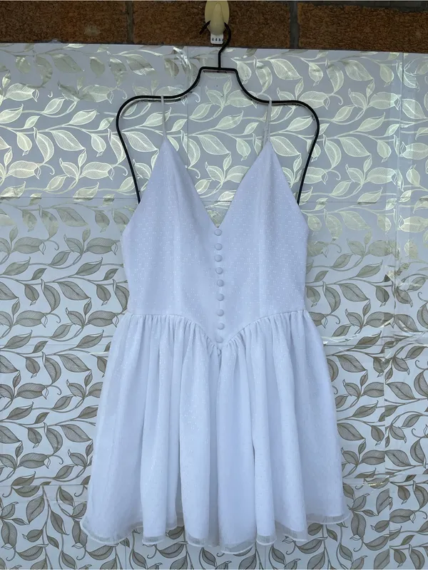 Adeirlina Whimsigoth White Metallic Sparkle Sundress Sz S - Image 3