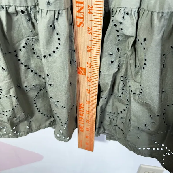 Zara Embroidered Eyelet Tiered Mini Dress Sz Small Floral‎ Vacation Beach - Image 7