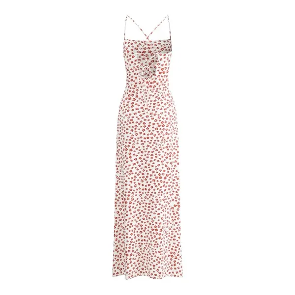 Commense Strappy Floral Print Crisscross Flowy Long Dress Multicolor Medium NWT - Image 3