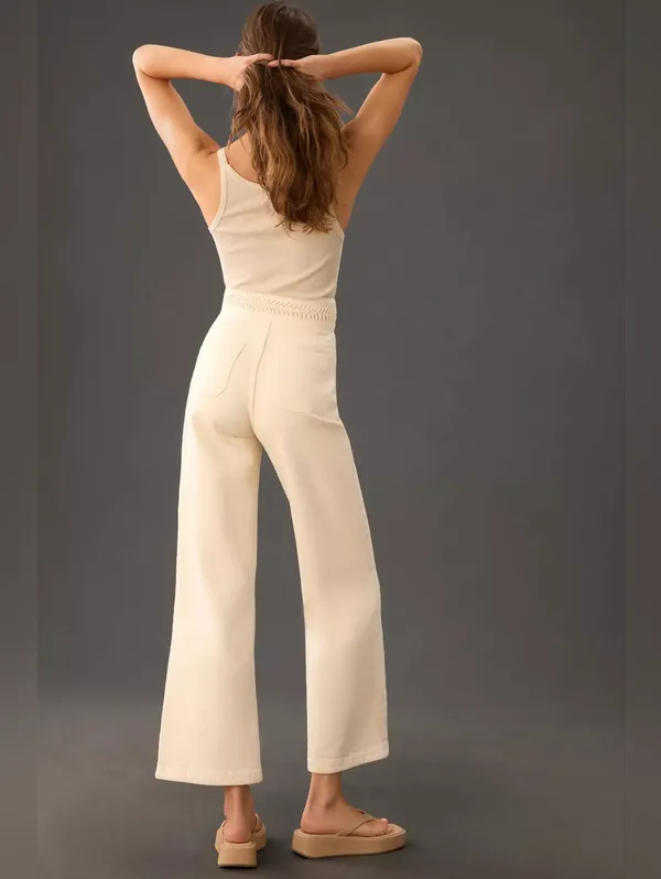 Anthropologie Magali Pascal Birkin High-Rise Wide Leg in Ecru. - Image 2