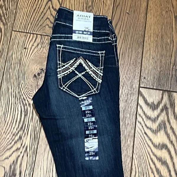 REAL ARIAT Low Rise Boot‎ Rosy Whipstitch Jeans C21 - Image 8