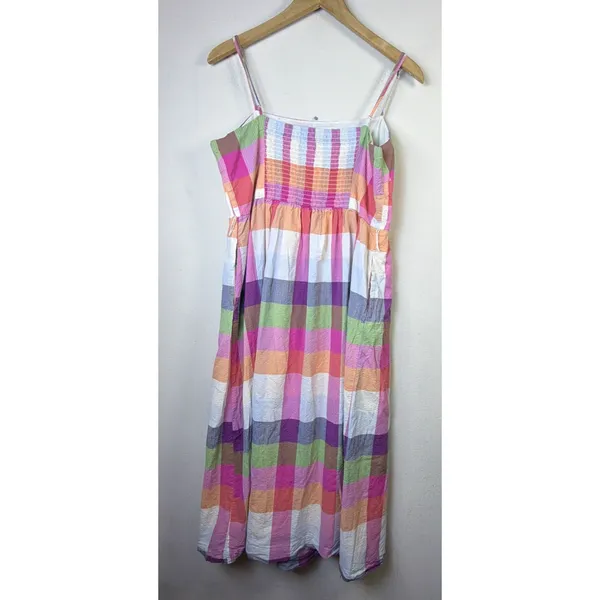 Kate Spade x Target Plaid Midi Dress large summer spaghetti strap sundress - Image 4