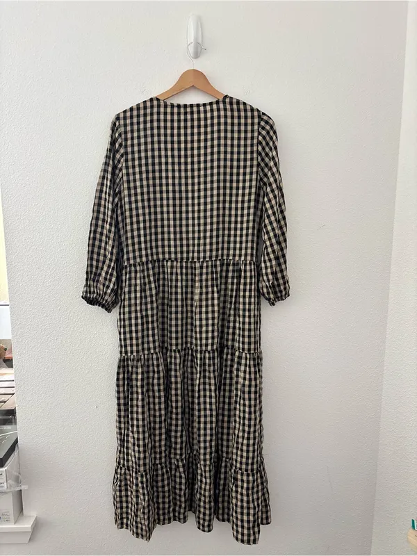 Petal & Pup black and tan gingham midi dress - Image 3