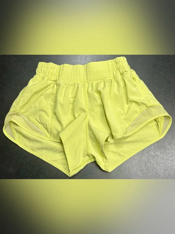 Lululemon Size 4 Hotty Hot 4" HR Electric Lemon Running Shorts - Image 3