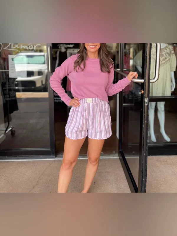 NWT Free People We The Free Jess Long Sleeve - orchid combo - medium - Image 4