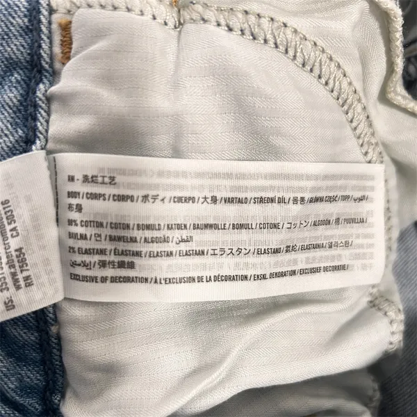 Hollister Light Wash High Rise Dad Jeans W27‎ L31 Slit Hem Stretch Denim Retro - Image 12