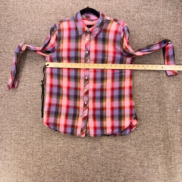 Talbots Button Up Shirt‎ Purple Plaid M - Image 14