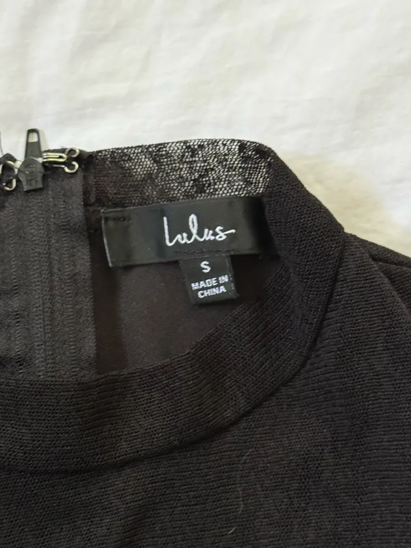 Lulus Black Mock Neck Bodycon Dress - Image 4