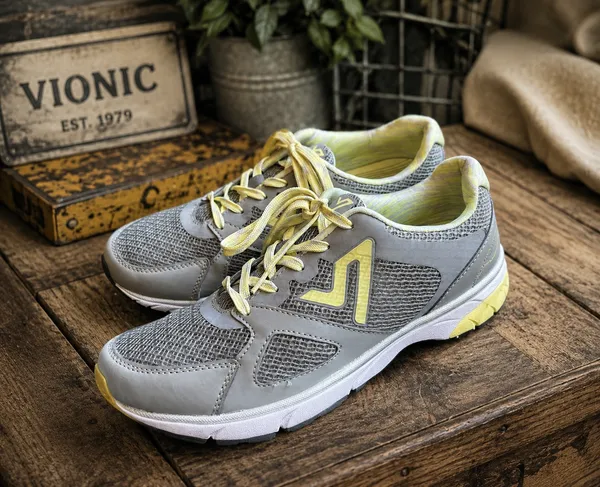 Vionic Gray and Yellow Casual Sneakers - Image 9