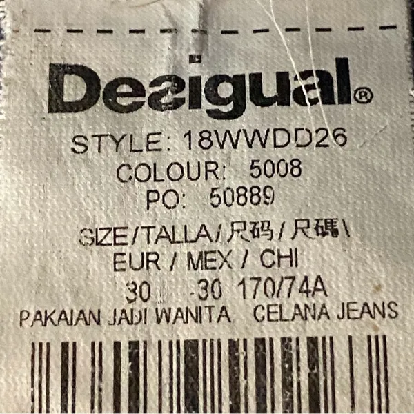 DESIGUAL EXOTIC Celana jeans- Pakaian Jadi Wanita- floral appliqué Size 30 EUC - Image 16