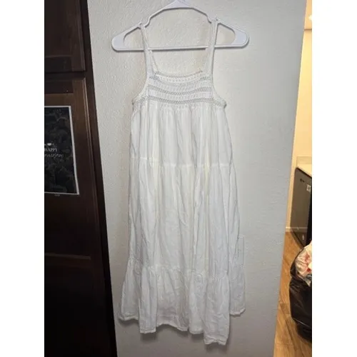 Universal Thread White Crochet Lace‎ Tiered Midi Sundress Womens XS Sleeveless - Image 2