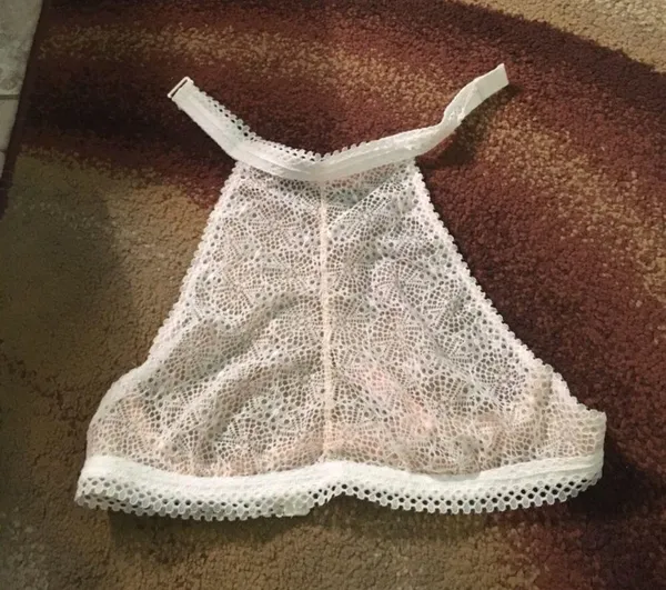 White halter mesh lace bra never worn - Image 2