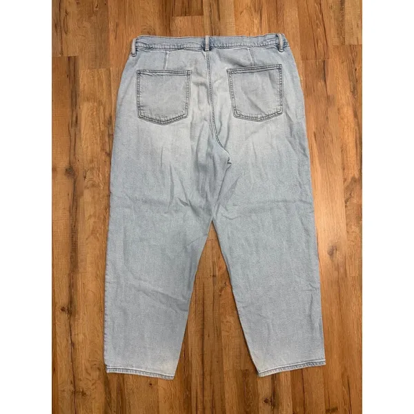 UNIQLO U Jeans XL Light Wash Wide Leg Baggy Relaxed Japanese Denim - Image 4