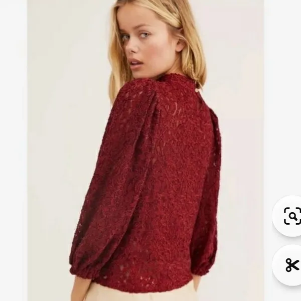 Free People Sweet Talker Lace Blouse‎ Size S - Image 4