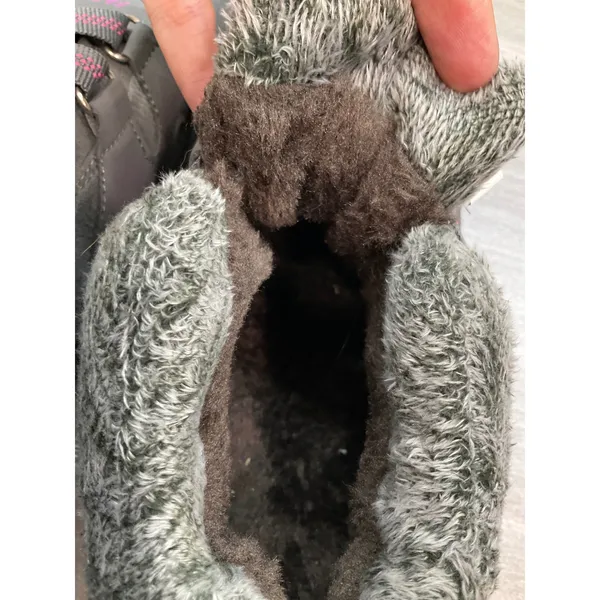 Thermal Fashion Fur Winter Hiking‎ Boots Woman Gray And Pink - Image 9