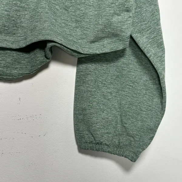 Z by Zella Womens‎ Medium Green Heathered Cropped Mock Neck Pullover Long Sleeve - Image 10