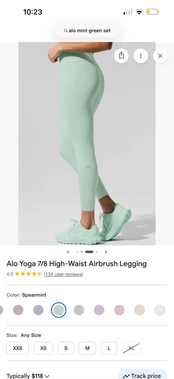 Alo yoga high waisted airlift 7/8 leggings spearmint xs - Image 6