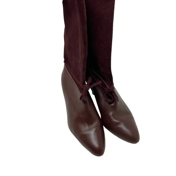 Ted Baker Maroon Suede‎ and Leather Slouchy Twla Boots Size US 6 - Image 8