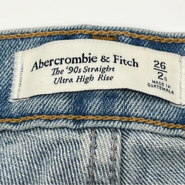 Abercrombie & Fitch Women’s Blue The 90s Straight Ultra High Rise Light Jeans-26 - Image 11