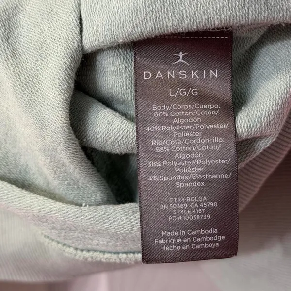 Danskin Women’s Danksin Crewneck Cropped Sweatshirt Oversized Mint Large - Image 6