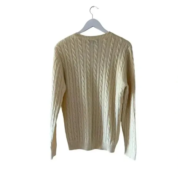 Sutton Studio Cashmere Cable Knit Cream Ivory Crewneck Swearer SZ XL #2255 - Image 5