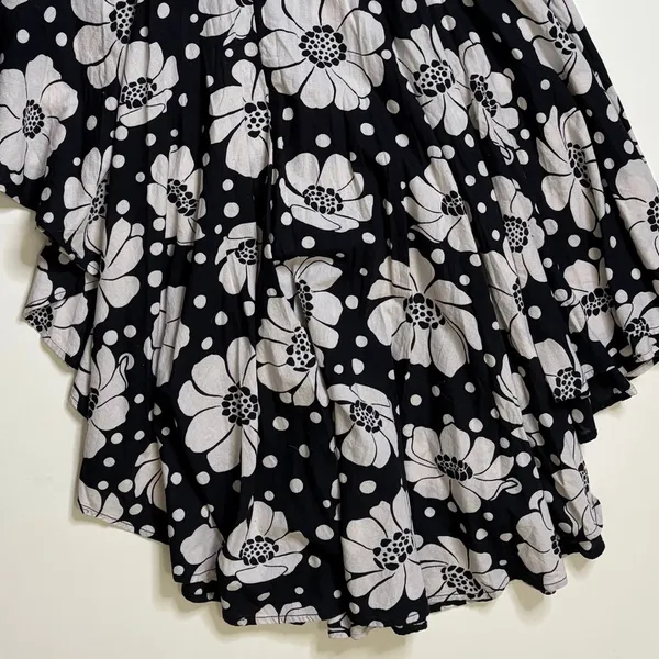 NWT!! FREE PEOPLE Poppy Printed Maxi Skirt Polka Dot Floral Black White Medium - Image 9