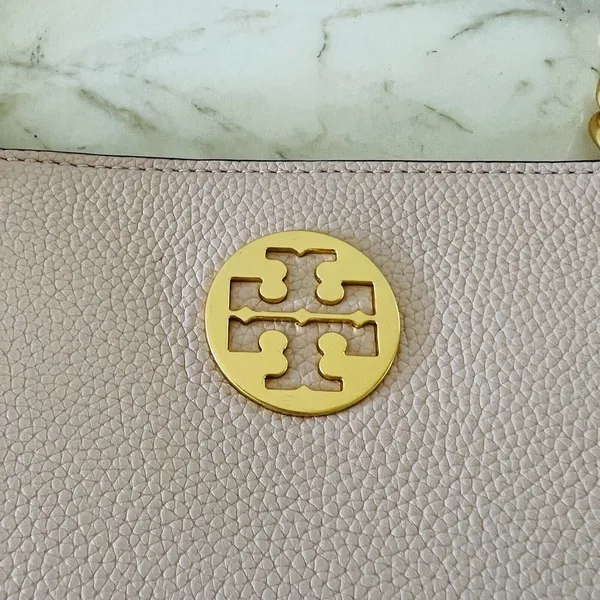 TORY BURCH Solid Baby Pink Soft Leather Shoulder Bag - Image 7