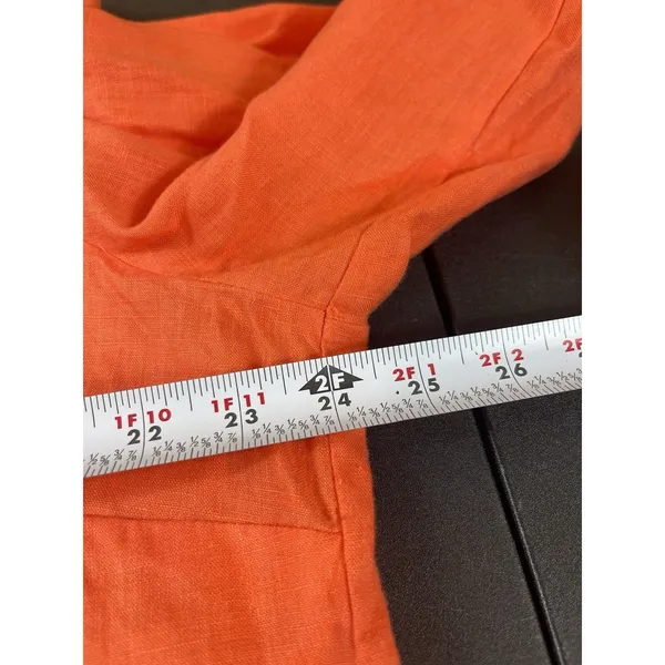 Soft Surroundings 1X Coral Orange 100% Linen Tunic Top Relaxed Back Buttons - Image 11