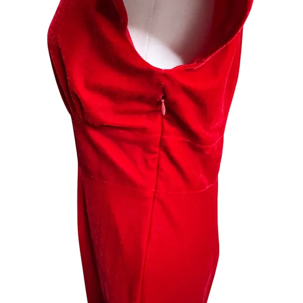 Kinji Red Velvet Off Shoulder Midi Dress Japanese Harajuku Medium - Image 5