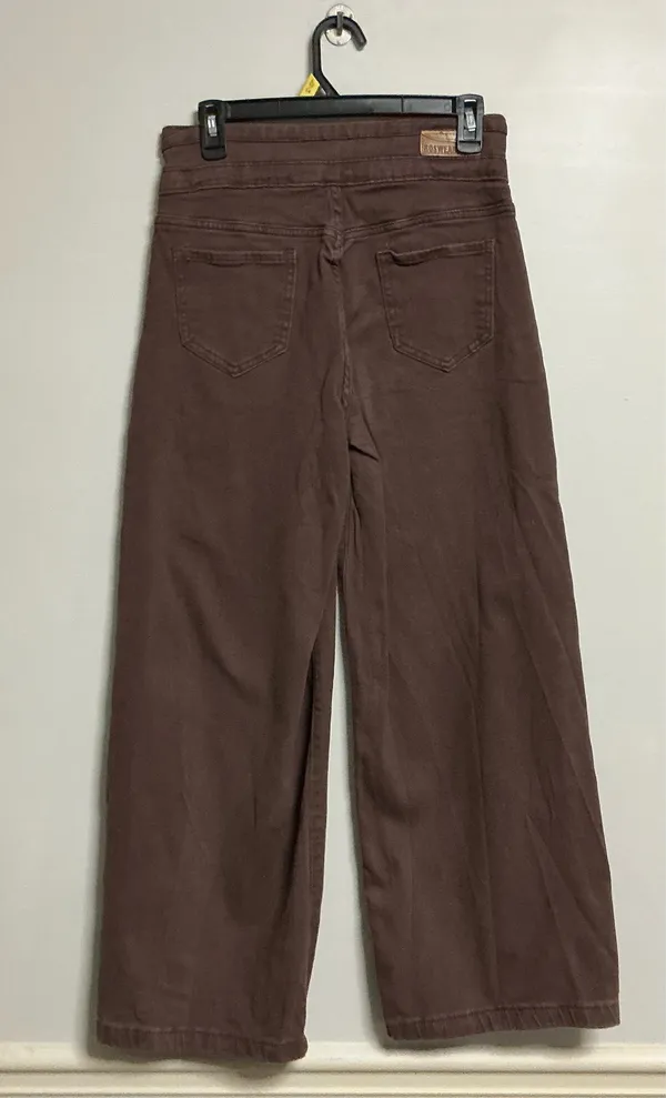 Roswear Wide Leg Pants Size M Brown High Waist - Image 2