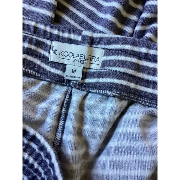 Koolaburra by UGG Womens Striped Jogger Pants Purple White Lace Trim Lounge M - Image 5