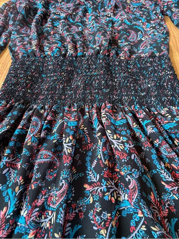 Anthropologie Vanessa Virginia Women’s Paisley Pattern V-neck Dress Size XS - Image 5