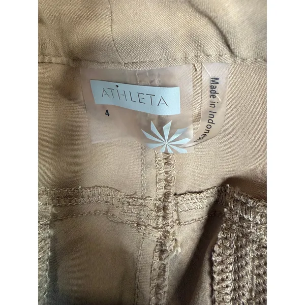 Athleta Low Rise Relaxed Cargo Casual Tan Khaki Pants Size 4 - Image 4