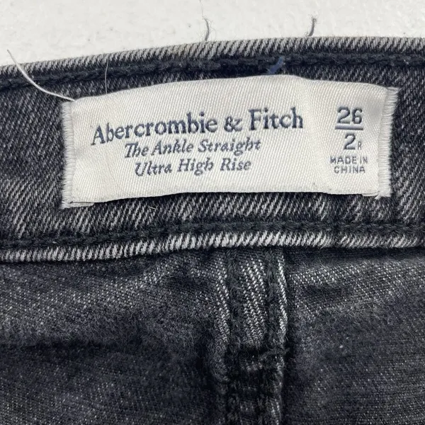 Abercrombie Fitch 26 2R The Ankle Straight‎ Ultra High Rise Jeans Distressed - Image 10