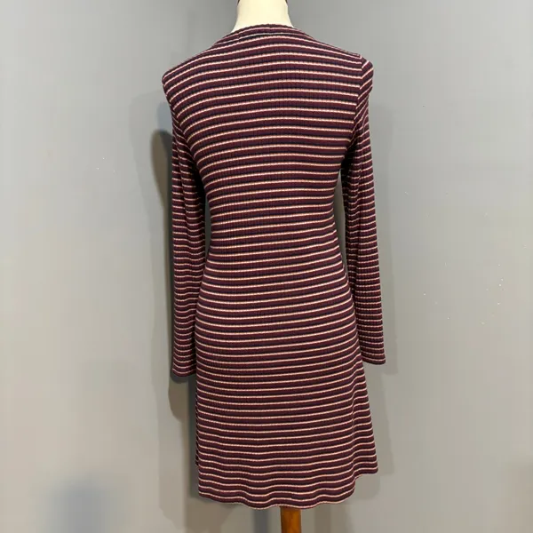 American Eagle Striped Ribbed Henley Sweater Dress Fall Grunge Y2K M - Image 6