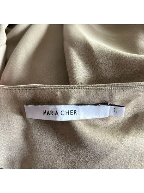 Maria Cher Green V Neck Maxi Dress Women's Size Small - Image 3