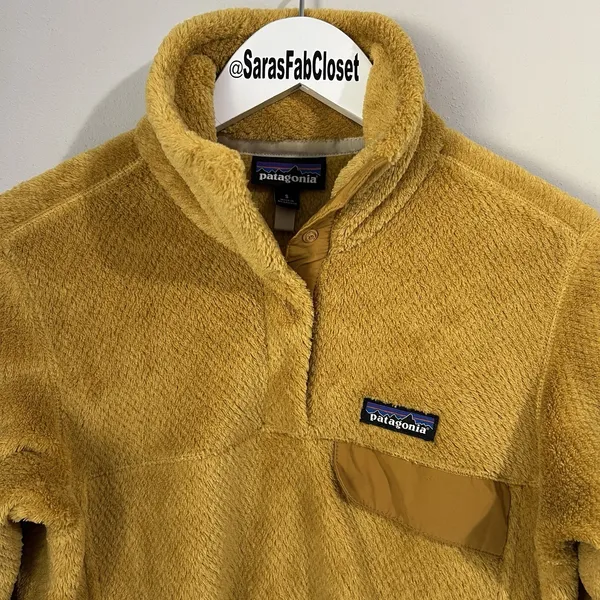 Patagonia Women's Small Re-Tool Snap-T Polartec Pullover Mustard Yellow Gold - Image 3