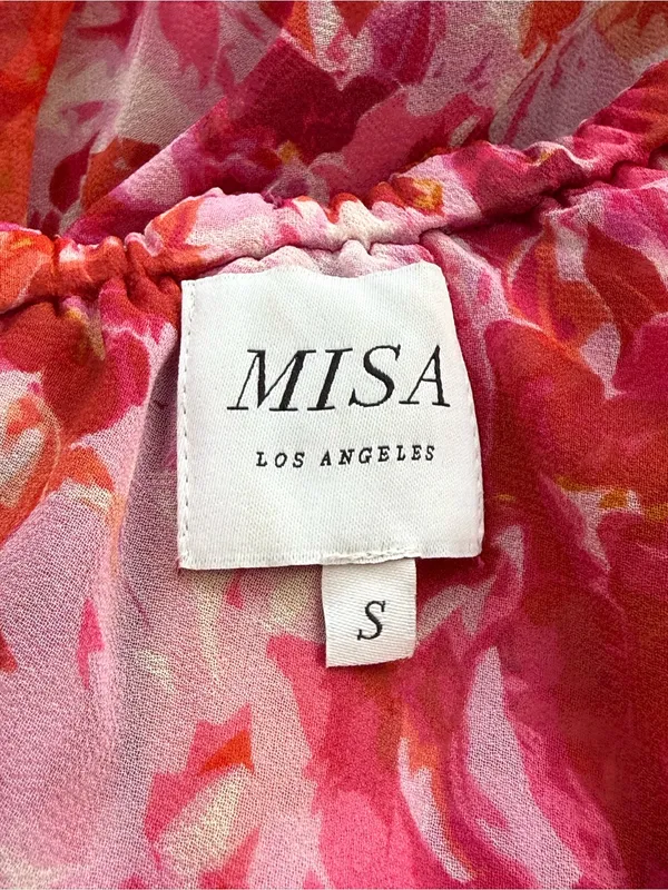 Misa Los Angeles One Shoulder Chiffon Ruffle Blouse Size Small - Image 4