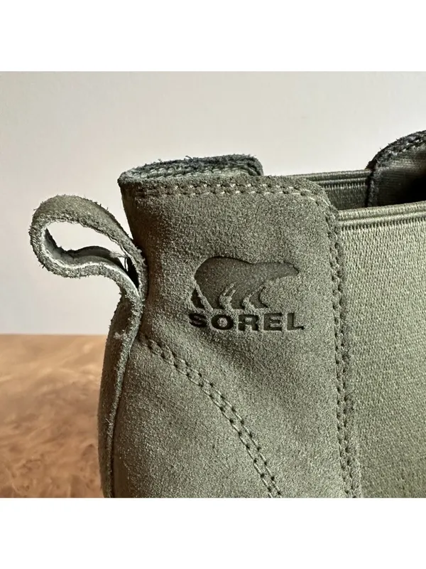 Sorel Evie II Chelsea Waterproof Suede Ankle Boots Green Women's Size 8 - Image 2