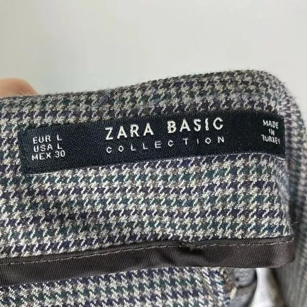 Zara Basic Brown Mini Houndstooth Check High Rise Trouser Pants - Image 4