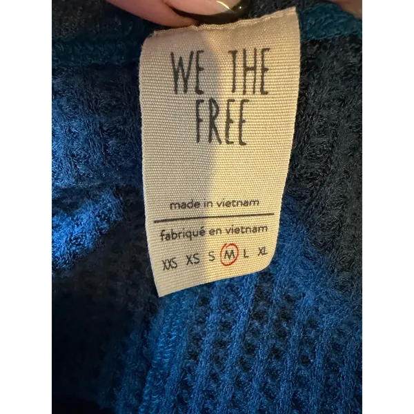 Free‎ People We The Free Catalina Thermal Top Women Medium Blue Boho Festival - Image 8