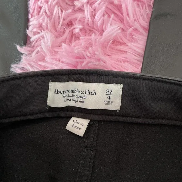 Abercrombie & Fitch The Ankle Straight Ultra High Rise Black Faux‎ Leather Pants - Image 3
