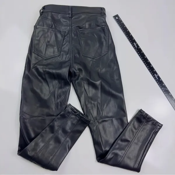 Express Super High‎ Waisted Faux Leather Moto Skinny Pants Size 0R - Image 14