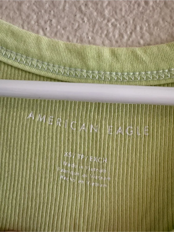 NWT American Eagle Outfitters Lime Green Ribbed Tank - Image 2