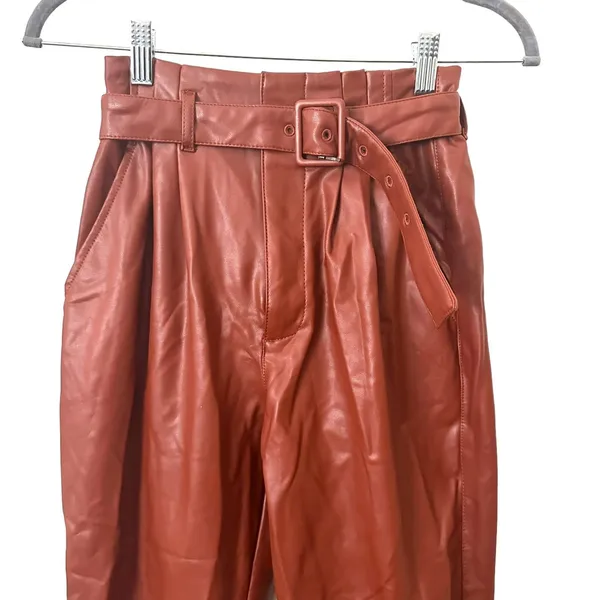 ABERCROMBIE & FITCH Faux Leather Belted Ankle Pant Sz XS‎ - Image 4