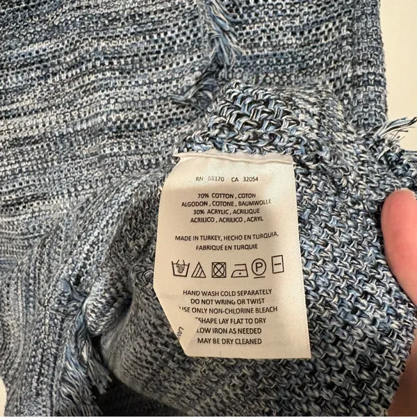 Anthropologie Holding‎ Horses Tweed Fringed Sweater Dress Sleeveless Blue XS - Image 4