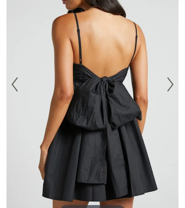 Showpo Black Mini Dress With Bow - Image 2