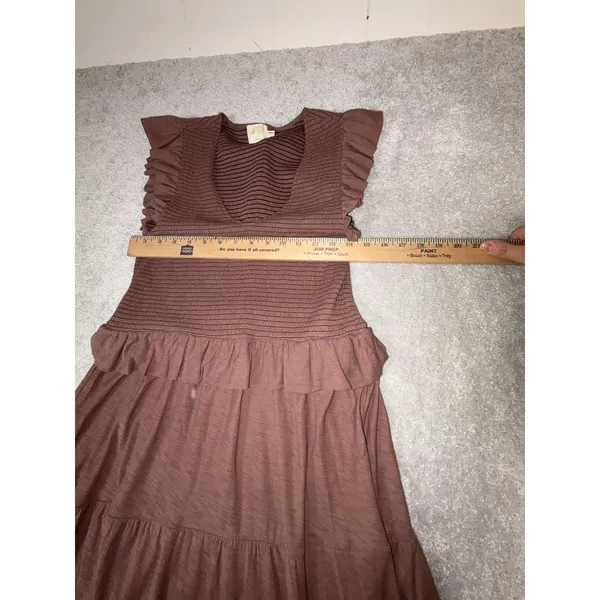 Nation LTD Fabienne Fused Ruffle Dress Brown mauve L‎ - Image 6